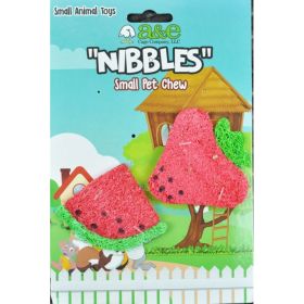 AE Cage Company Nibbles Strawberry and Watermelon Loofah Chew Toys - 2 count