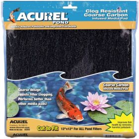 Acurel Coarse Carbon Infused Media Pad - Pond - For 12" Long x 12" Wide Pond Filters