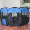 Pop Up Dog Playpen, Blue/Black, 42"L x 42"W x 25"H