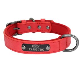 Engraved Lettering On The Neck Ring Of Dogs And Cats To Prevent Loss (Option: Red-S)