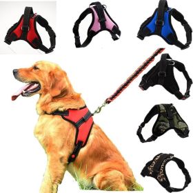 Dog Chest Harness Explosion-Proof Traction Rope For Medium and Large Dog Cat Lash Nylon Material Golden Retriever Pet Supplies (Color: Red, size: M for 13-20kg)