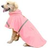 Dog Raincoats for Large Dogs with Reflective Strip Hoodie; Rain Poncho Jacket for Dogs