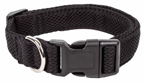 Pet Life 'Aero Mesh' 360 Degree Dual Sided Comfortable And Breathable Adjustable Mesh Dog Collar (Color: black, size: small)