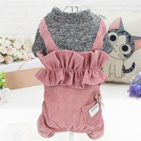 Pet Clothes Dog Four-legged Pet Clothes (Option: Lace Suspender Pants Pink-M)